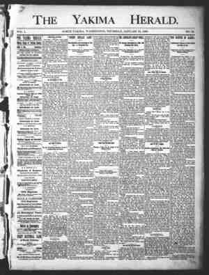 Yakima Herald Newspaper January 23, 1890 kapağı