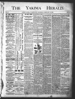 Yakima Herald Newspaper February 13, 1890 kapağı