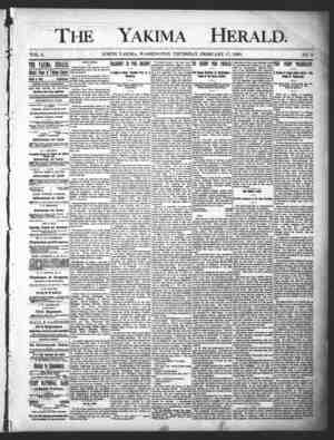 Yakima Herald Newspaper February 27, 1890 kapağı