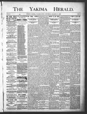 Yakima Herald Newspaper March 27, 1890 kapağı