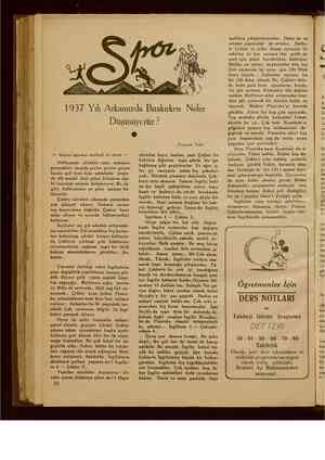  1937 Yılı Arkamızda Bırakırken Neler Düşünüycrüz ? — Geçen sayının mabad ve sonu — Haftaymde elindeki uzun sopasını...