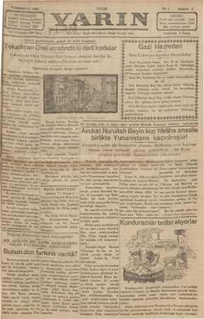 Yarın Gazetesi 8 Aralık 1929 kapağı