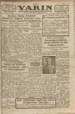 Yarın Gazetesi 14 Aralık 1929 kapağı