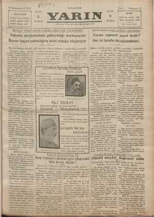 Yarın Gazetesi 28 Aralık 1929 kapağı