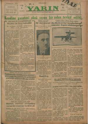 Yarın Gazetesi 2 Ocak 1930 kapağı