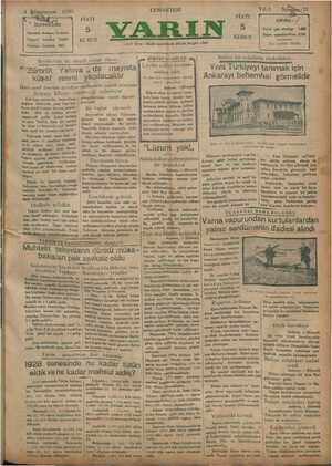 Yarın Gazetesi 4 Ocak 1930 kapağı