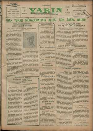 Yarın Gazetesi 6 Ocak 1930 kapağı