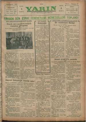 Yarın Gazetesi 7 Ocak 1930 kapağı