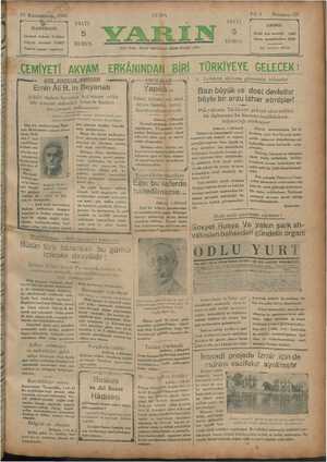 Yarın Gazetesi 10 Ocak 1930 kapağı
