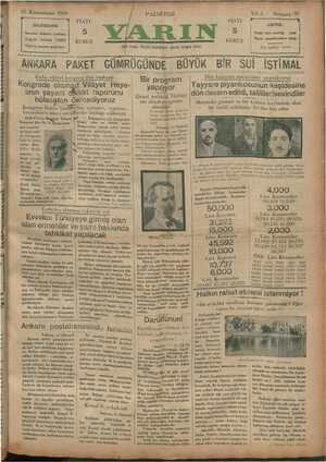 Yarın Gazetesi 13 Ocak 1930 kapağı