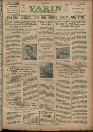Yarın Gazetesi 16 Ocak 1930 kapağı