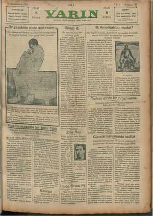 Yarın Gazetesi 21 Ocak 1930 kapağı