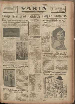 Yarın Gazetesi 11 Şubat 1930 kapağı