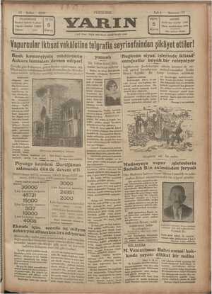 Yarın Gazetesi 13 Şubat 1930 kapağı