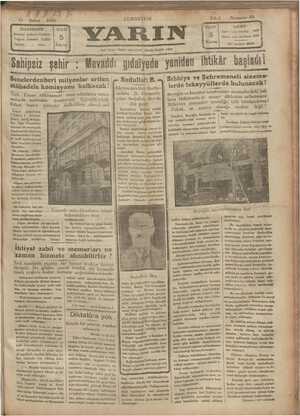    1980 2 Kuruş i5 — Şubat İDAREHANE N İstanbul Ankara Caddesi | Telgraf : İstanbul YARIN Telefon : 4243 &Arif Ol CUMARTESİ
