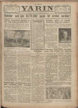 Yarın Gazetesi 17 Şubat 1930 kapağı