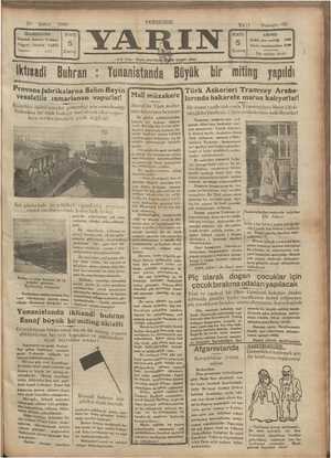 Yarın Gazetesi 20 Şubat 1930 kapağı