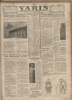 Yarın Gazetesi 23 Şubat 1930 kapağı
