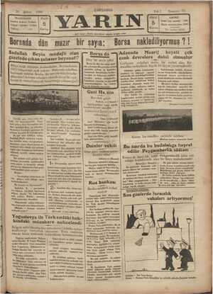 Yarın Gazetesi 26 Şubat 1930 kapağı