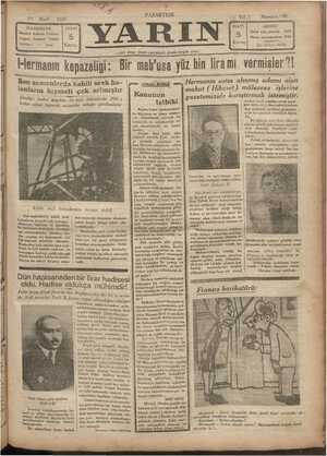 Yarın Gazetesi 10 Mart 1930 kapağı