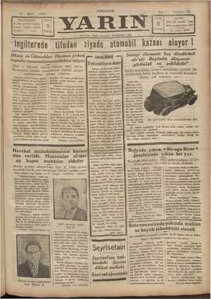 Yarın Gazetesi 13 Mart 1930 kapağı