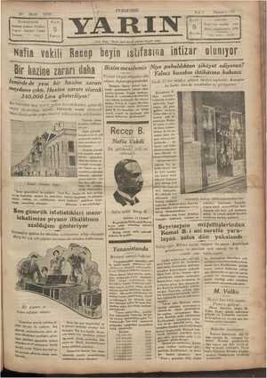 Yarın Gazetesi 20 Mart 1930 kapağı