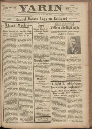 Yarın Gazetesi 30 Nisan 1930 kapağı