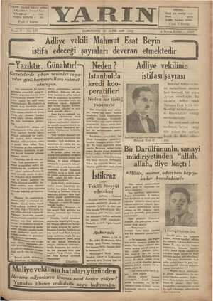 Yarın Gazetesi 4 Mayıs 1930 kapağı