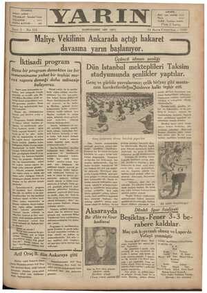 Yarın Gazetesi 24 Mayıs 1930 kapağı
