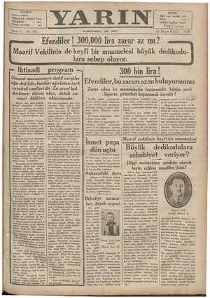 Yarın Gazetesi 25 Mayıs 1930 kapağı