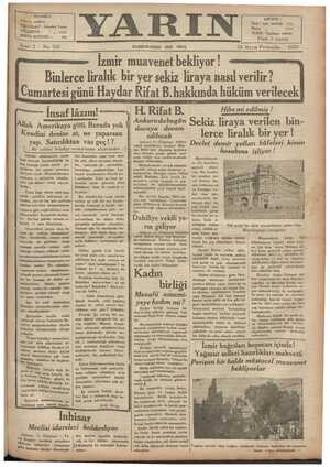 Yarın Gazetesi 29 Mayıs 1930 kapağı