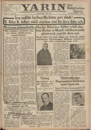 Yarın Gazetesi 30 Mayıs 1930 kapağı