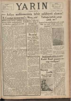Yarın Gazetesi 15 Haziran 1930 kapağı