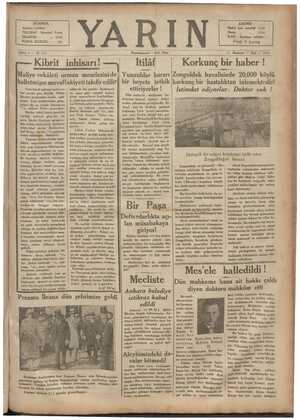 Yarın Gazetesi 17 Haziran 1930 kapağı