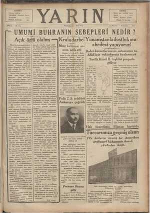 Yarın Gazetesi 18 Haziran 1930 kapağı