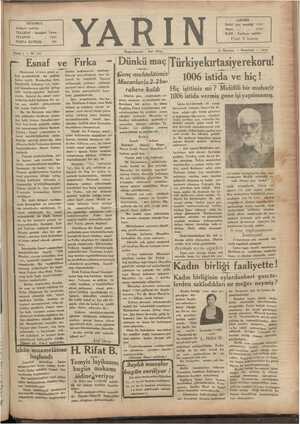 Yarın Gazetesi 23 Haziran 1930 kapağı
