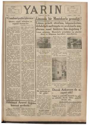 Yarın Gazetesi 27 Haziran 1930 kapağı