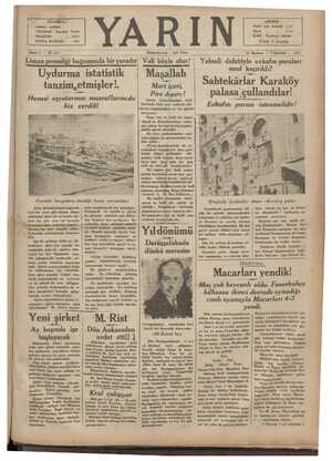 Yarın Gazetesi 28 Haziran 1930 kapağı