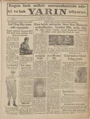 Yarın Gazetesi 3 Ocak 1931 kapağı