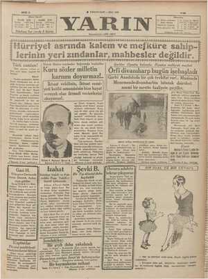Yarın Gazetesi 6 Ocak 1931 kapağı