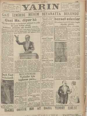 Yarın Gazetesi 29 Ocak 1931 kapağı