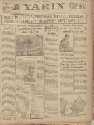 Yarın Gazetesi 4 Şubat 1931 kapağı