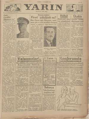 Yarın Gazetesi 7 Şubat 1931 kapağı