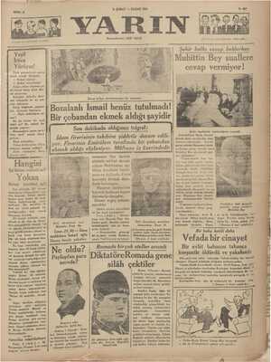 Yarın Gazetesi 8 Şubat 1931 kapağı