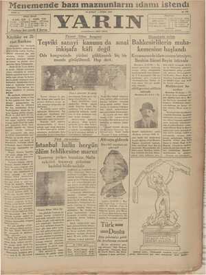 Yarın Gazetesi 13 Şubat 1931 kapağı