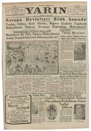 Yarın Gazetesi 25 Mart 1931 kapağı