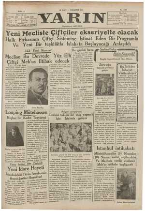 Yarın Gazetesi 28 Mart 1931 kapağı