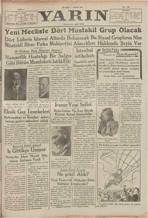 Yarın Gazetesi 29 Mart 1931 kapağı