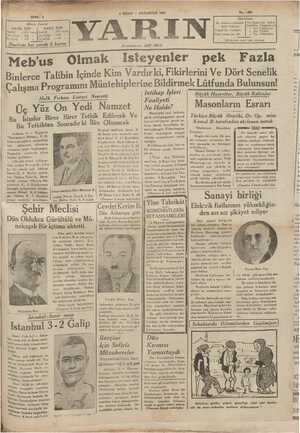 Yarın Gazetesi 6 Nisan 1931 kapağı