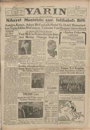 Yarın Gazetesi 13 Nisan 1931 kapağı